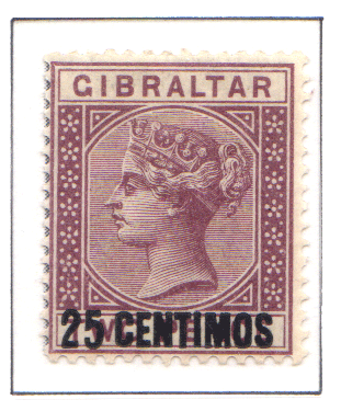 1889  QV Overprint 25c (2d)